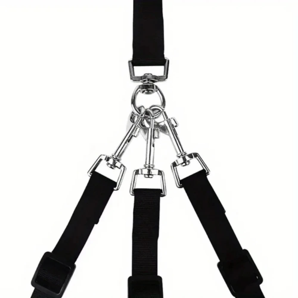 Duurzame 3-in-1 nylon hondenriem met gevoerd handvat voor buitenwandelingen, autoreizen, hiken en kamperen - drieweg-hondenriem