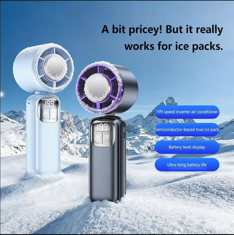 Lenovo Handheld Ventilator 199 Hoge Snelheid Koeling Ice Cooler Oplaadbaar USB Borstelloze Motor Turbo Jet Fan voor Buiten Reizen Kantoor