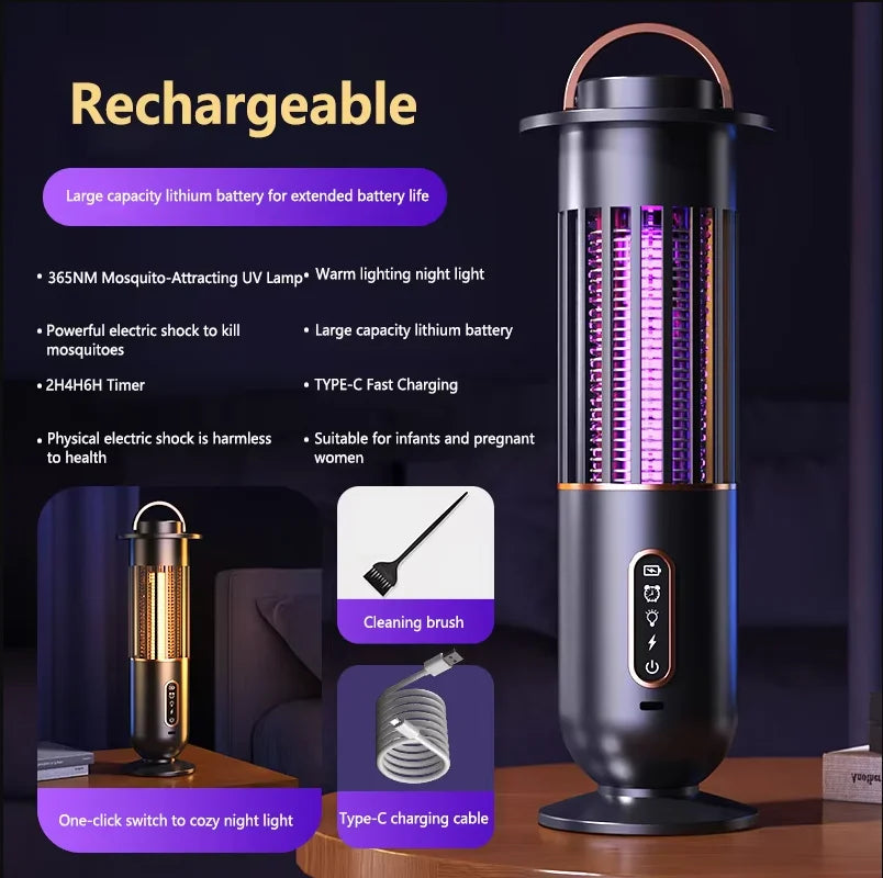 Lenovo muggenverdelgerlamp voor gebruik binnenshuis en commercieel gebruik, USB-oplaadbare versie, campinglamp voor buiten, muggenverdelger