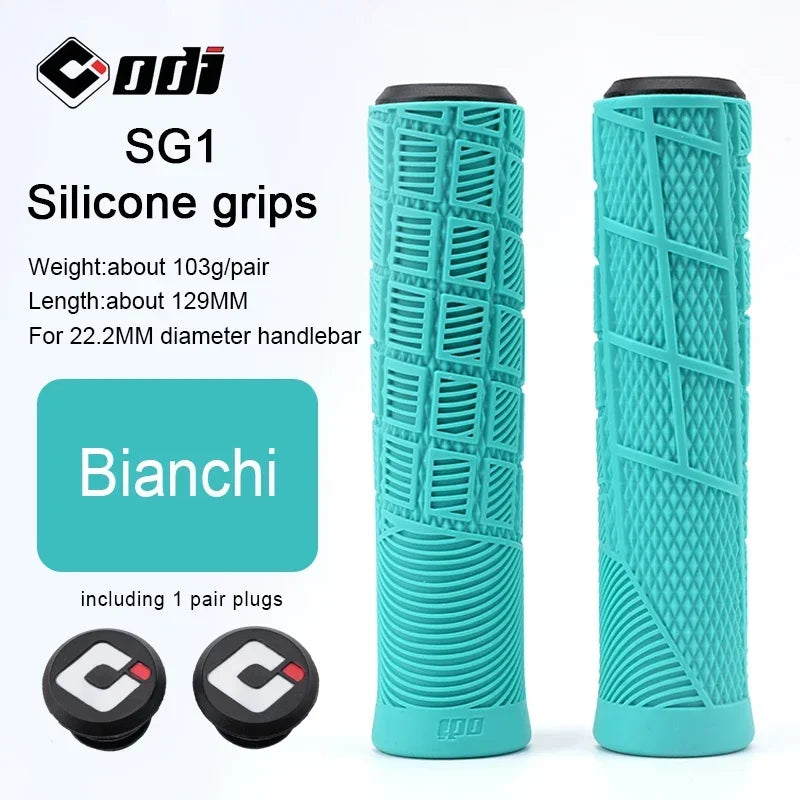 1pair MTB Silicone Bicycle Handlebar Grips Mountain Bike Grips BMX Fixie Bike Soft Grips Shockproof Cycling Parts Accessories