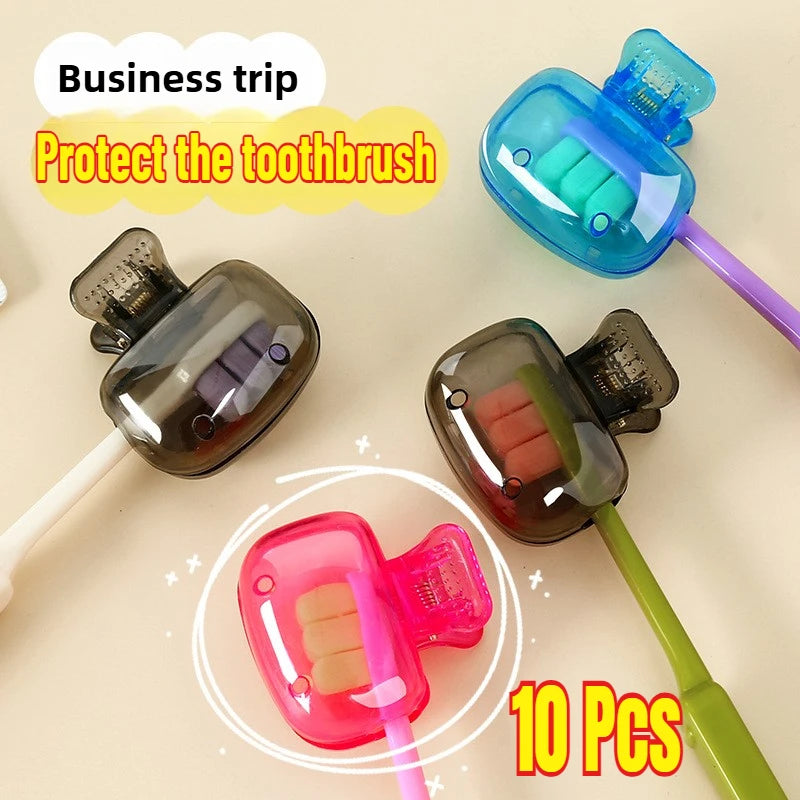1/2/4/8/10pcPortable Toothbrush Protection Must-have Travel Toothbrush Protective Cap Cute Banana Hiking Camping Brush Cap Case