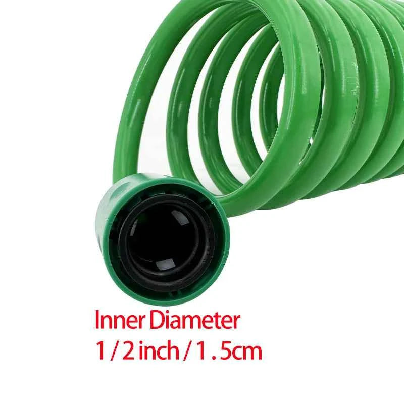Garden Irrigation Water Pipe Sprinkler Head With 7-Function Nozzle Hose, Car Cleaning Spring Pipe, Plastic Hose Cleaning Tool