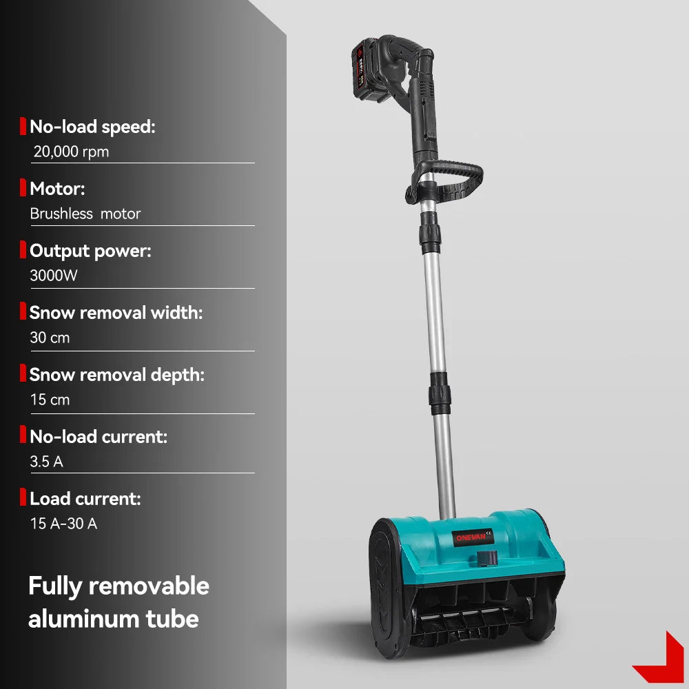 ONEVAN 20000RPM Brushless Electric Snowplow Cordless Snow Shovel Snow Sweeper Courtyard Street For Makita 18V Battery Pin