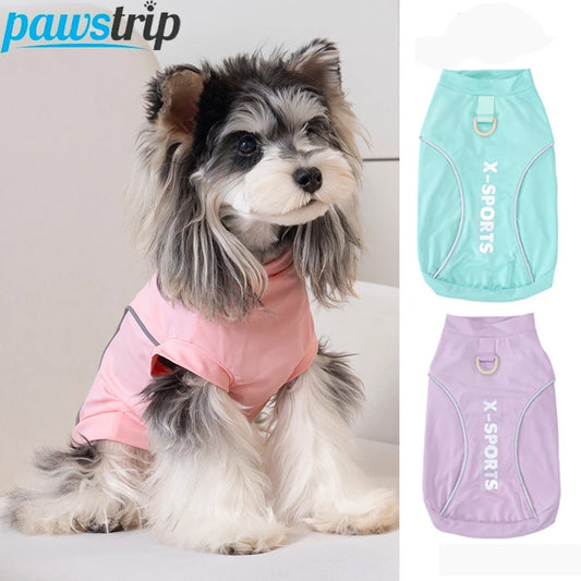Breathable Pet Dog Vest Reflective Dog Clothes with D-ring Summer Thin Puppy T-Shirt Chihuahua Yorkie Clothing Pet Supplies