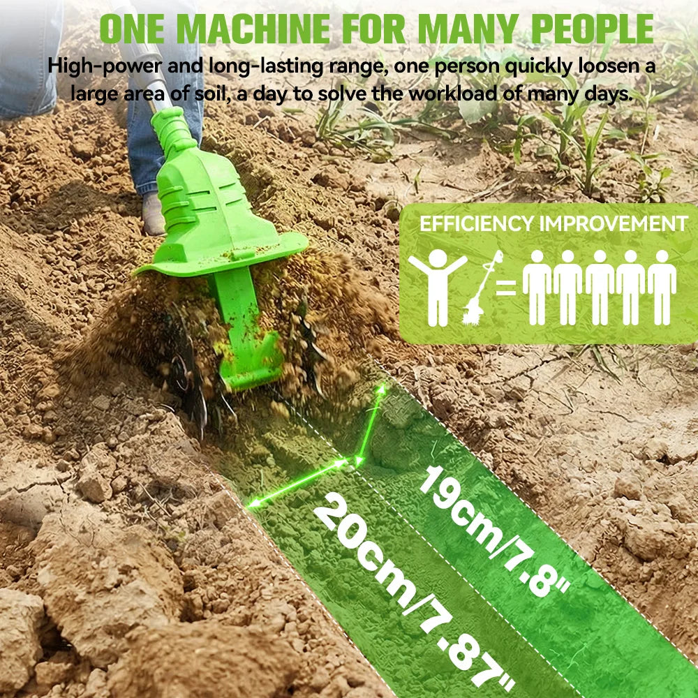 1200W 2 in 1 Electric Lawn Mower Cultivator Cordless Tiller Weeder Home Garden Rototiller Power Tool For Makita 18V Battery pin