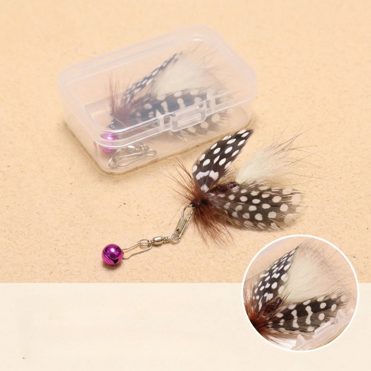 1/2 stuks insectenaccessoires kattenhengel vervangende kop met veren interactief kattenspeelgoed