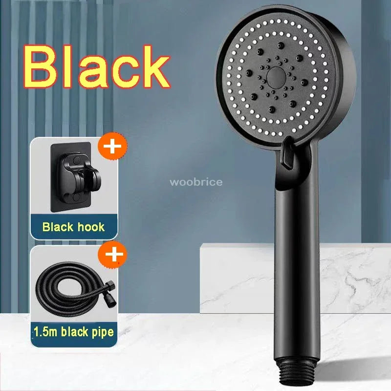 5 Modes Shower Head High Pressure Shower Head Water Saving  Adjustable High Pressure Shower Head Set Bathroom Accessories
