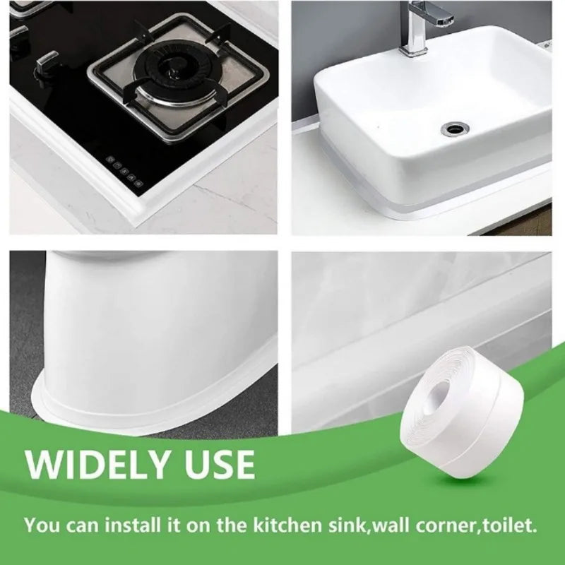 Waterproof Sealing Tape PVC Self Adhesive Bathroom Bath Wall Glue Sticker Kitchen Sink Caulk Mold Proof Seal Covering Tape Strip
