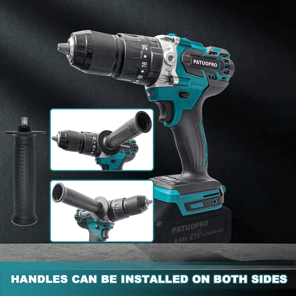 Borstelloze draadloze 13 mm elektrische klopboormachine 20+3 koppelinstellingen handmatige schroevendraaier elektrisch gereedschap voor Makita 18V-accu