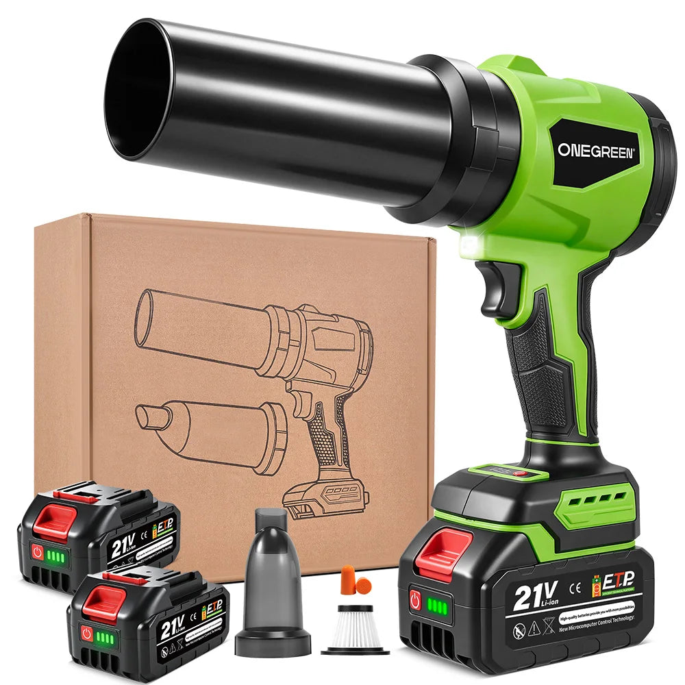 ONEGREEN 4000W 2in1 Brushless Electric Air Blower Jet Fan 350000RPM Leaf Blower Dust Blowing Tool For Makita 18V Battery Pin