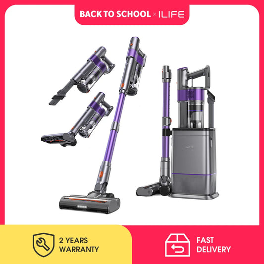 ILIFE H90 Pro New Handheld Vacuum with Dust Collection & Charging Station 2-in-1, Strong Suction Low Noise, Perfect for Pet Hair