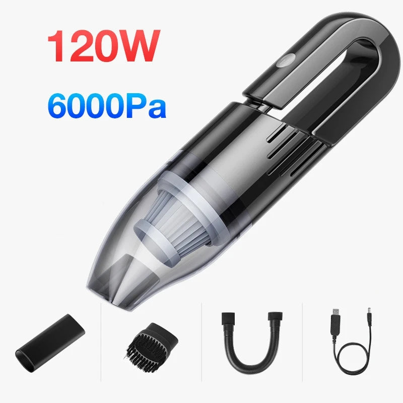 Aspirateur de voiture sans fil rechargeable à forte aspiration, mini aspirateur portable pour voiture et maison, outil de nettoyage puissant à double usage