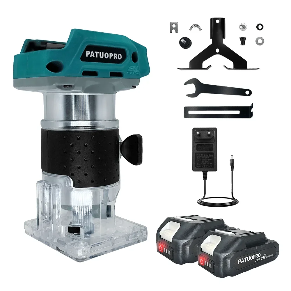 Défonceuse électrique portative sans fil à 5 vitesses, 30 000 tr/min, pour le travail du bois, la gravure et le rainurage (pinces de 6/6,35/8 mm), compatible avec batterie Makita 18V