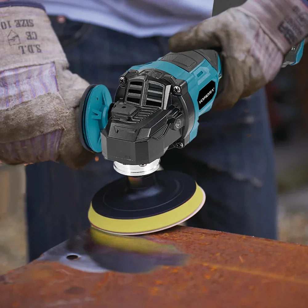 YOFIDRA 125mm Brushless Angle Grinder 3 Gears Cordless Grinding Machine Cutting Woodworking Power Tool For Makita Battery Pin