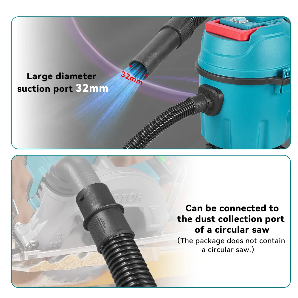 YOFIDRA 3IN1 35kPa Electric Wet & Dry Vacuum Cleaner Wireless Home Car Cleaner With 10L Portable  Tank For Makita Battery Pin