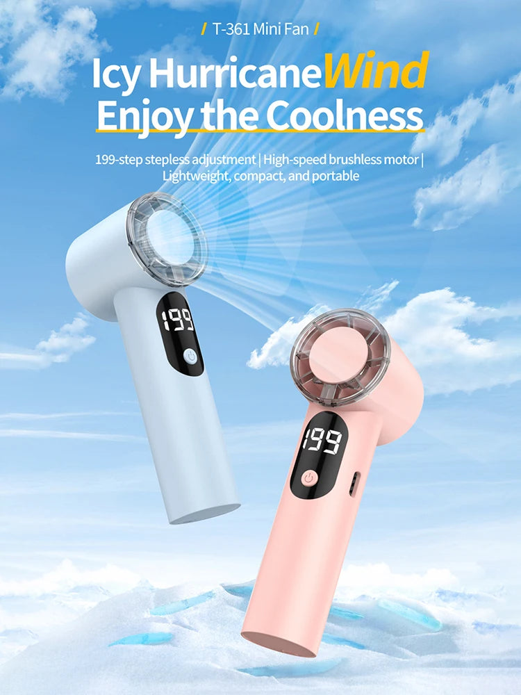 Mini ventilateur de refroidissement portable 2026, rechargeable par USB, de poche, compact et haute vitesse, pour l'extérieur, le bureau et les voyages, nouveau