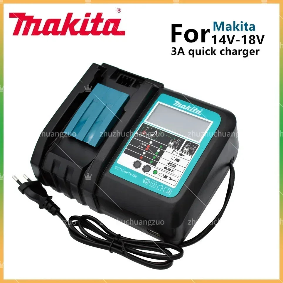 100% Original Makita 6.0Ah 18V Li-ion Battery Charger DC18RF BL1840 BL1830 BL1430BL1440 DC18RC Charging Tool With USB Port