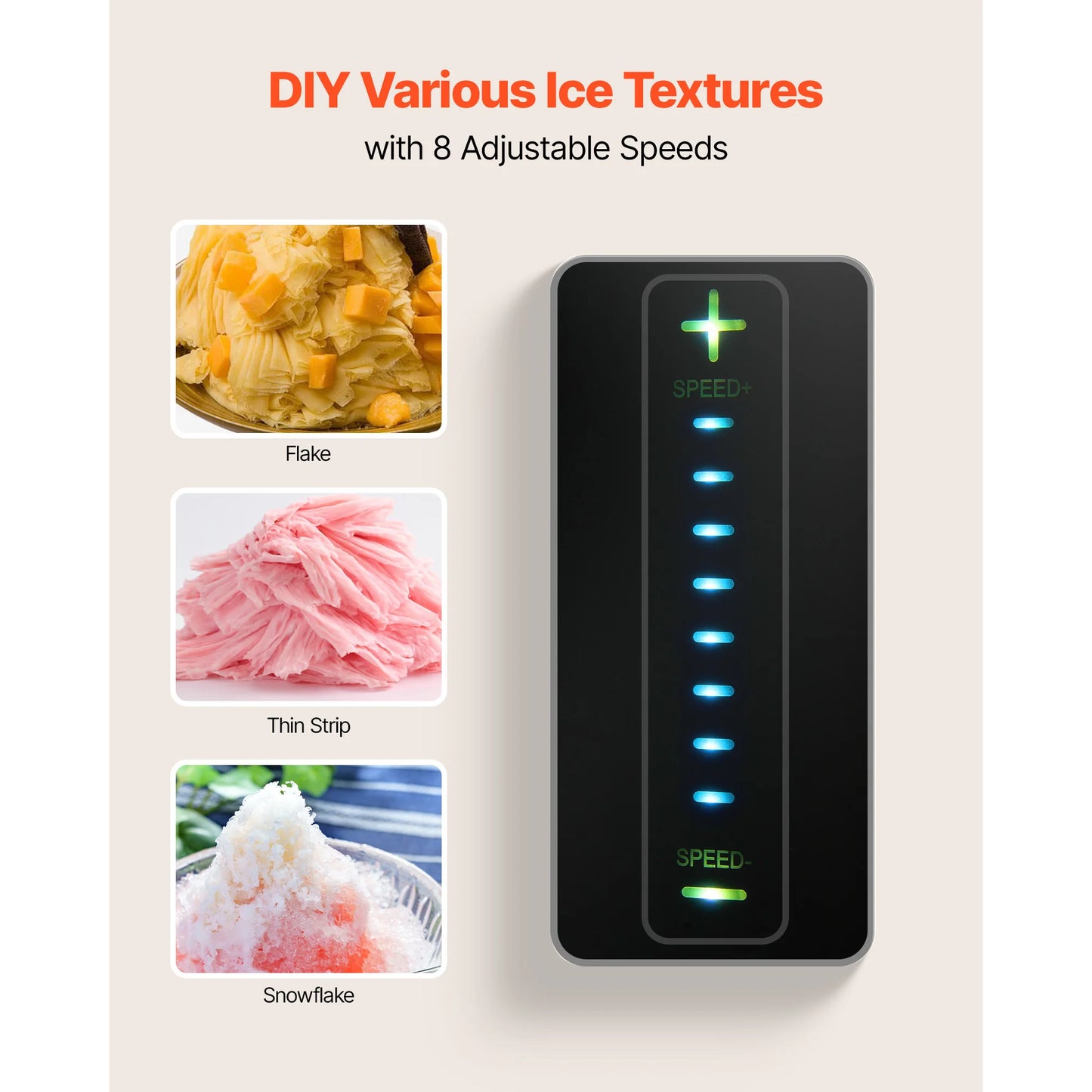 SucceBuy Snowflake Ice Machine, 44LBS/24H Snowflake Ice Maker, Ice-Shaver Machine with Stainless Steel Blade, Electric Snow Cone