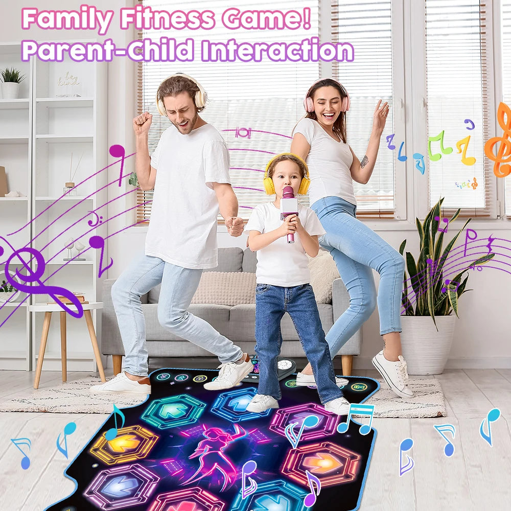 VATOS Dance Mat for Kids - 27 Levels, 8 LED Keys, Bluetooth 5, 5 Game Modes, Built-in Music for Ages 3+ Years - Quality Shopping Centre