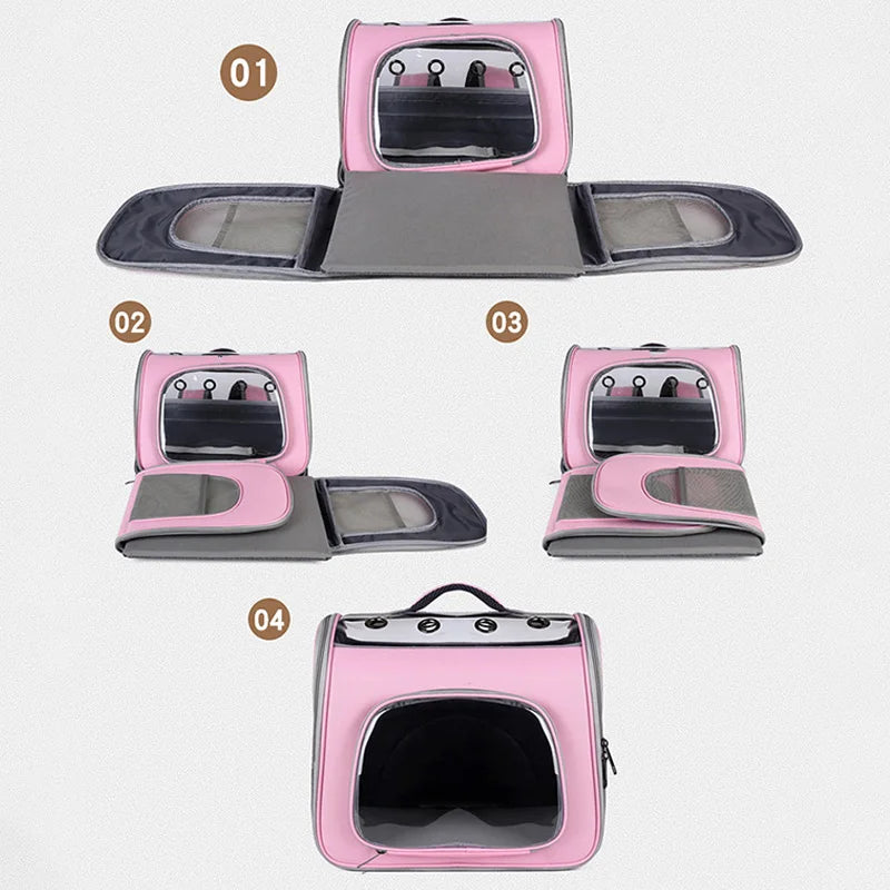Pet Cat Carrier Bag Outdoor Travel Backpack for Cats Small Dogs Breathable Cat Carrying Bag Suitable for Cats Within 7.5kg