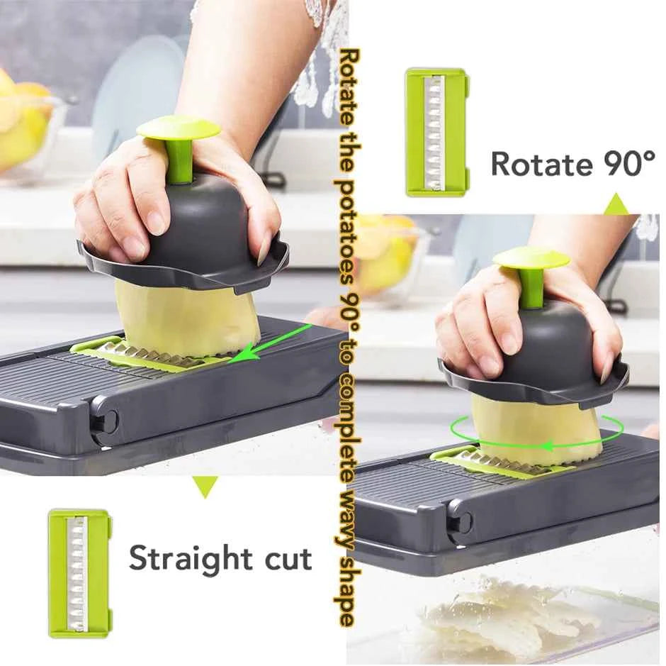 Vegetable Chopper Kitchen Accessories Multifunctional Grater Cutter Manual Fruit Slicer for Potatoes, Cheese, and Onions