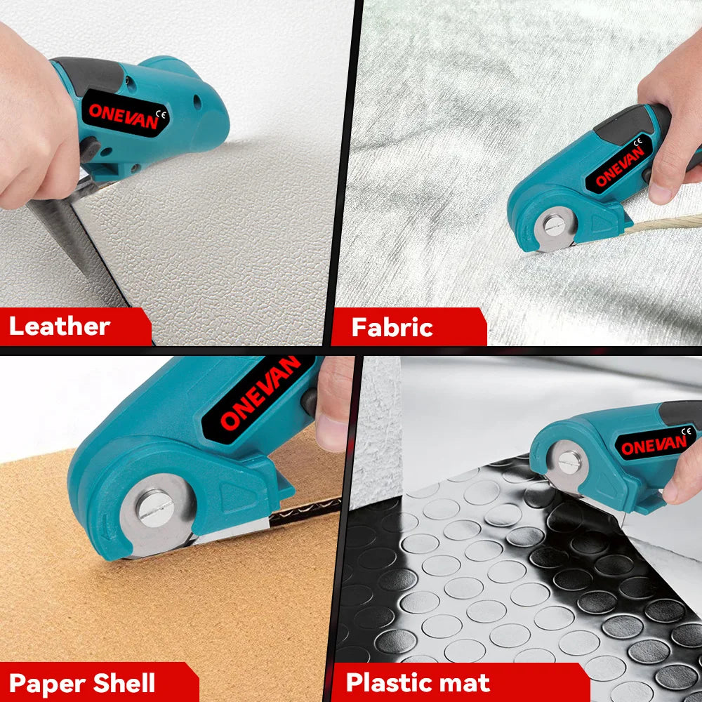 ONEVAN 800W Elektrische tapijtschaar, draadloze multifunctionele stofschaar voor leer en textiel, voor 21V 18V accu