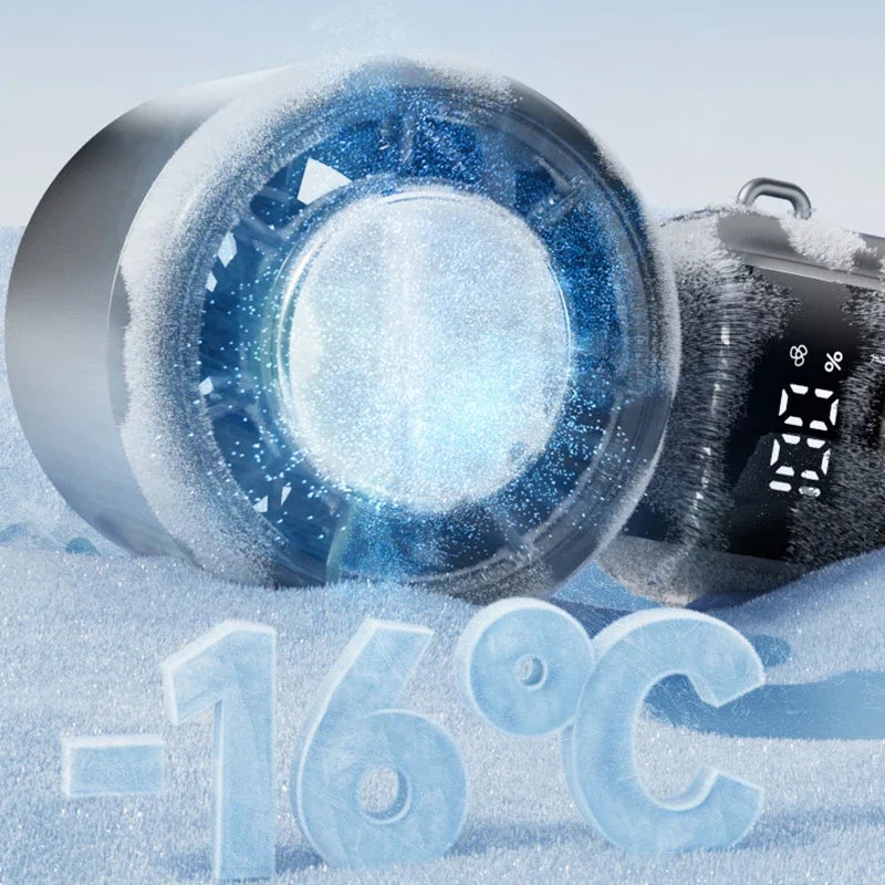 Lenovo Ice Compress Handventilator Draagbare Buiten USB Digitaal Display Opvouwbare Koeling Hoge Snelheid Turbine Kleine Ventilator