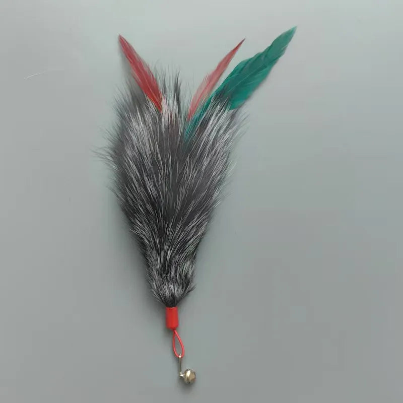 2 recharges de jouets à plumes pour chat, couleur aléatoire, jouet interactif pour chaton