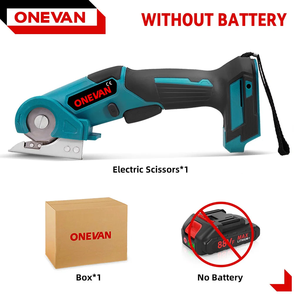 ONEVAN 800W Elektrische tapijtschaar, draadloze multifunctionele stofschaar voor leer en textiel, voor 21V 18V accu