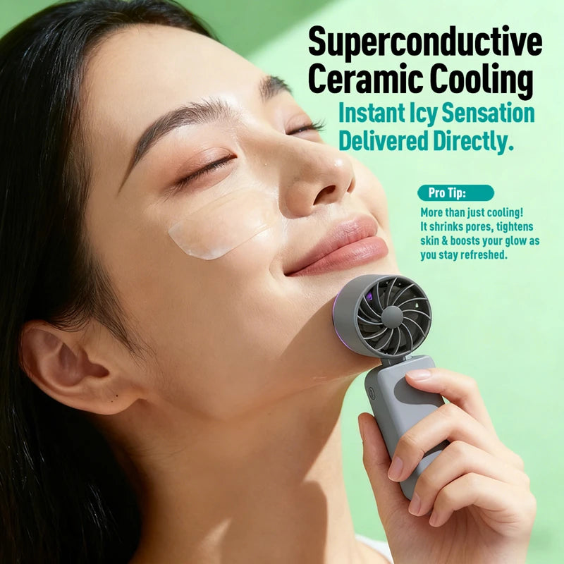 Mini ventilateur portable Lenovo Summer Ice Pack Turbo Cooling, ventilateur à main extérieur avec écran d'affichage intelligent