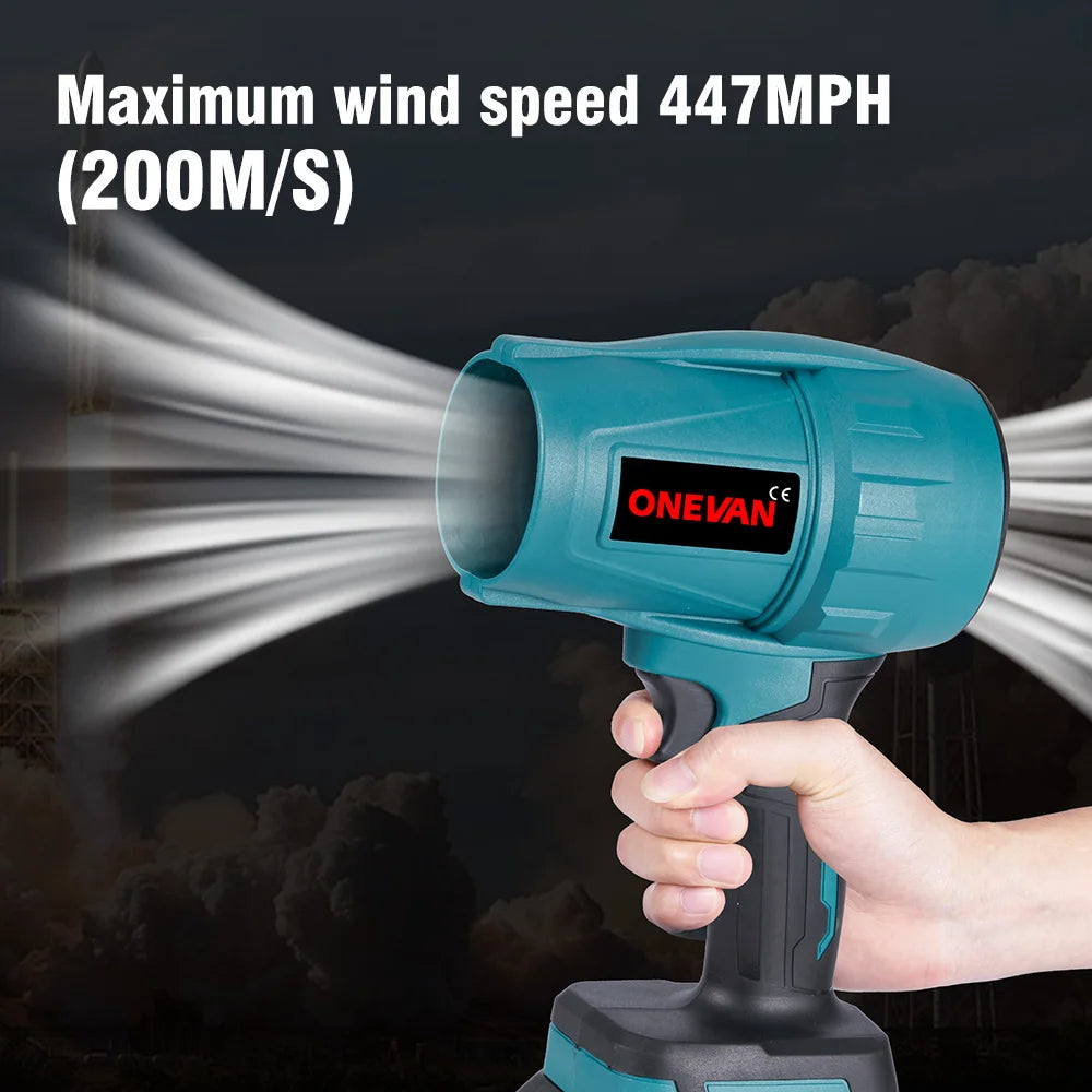 2000W Borstelloze Elektrische Turboblower 200M/S Luchtblazer Krachtige Autodroger Handheld Stofblaasgereedschap voor Makita 18V Accu Pin