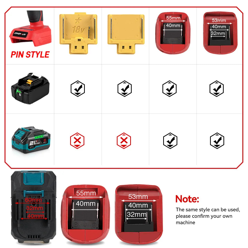 Batterie au lithium ONEVAN 21V, capacité 22500mAh 15000mAh, batterie ionique avec indicateur, outil électrique rechargeable pour batterie Makita 18V