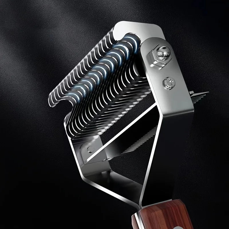 Stainless Steel Pet Knotting Comb Double-side Dog Hair Remover Wooden Handle Pet Deshedding Brush for Dogs Cats Dog Accessories