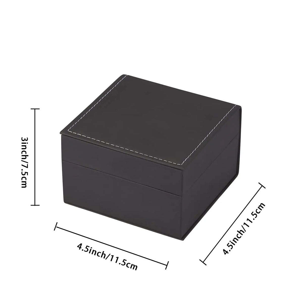 Black Single Watch Organizer Case Gift Box with Pillow PU Leather Wristwatch Display Case Organizer for Men and Women