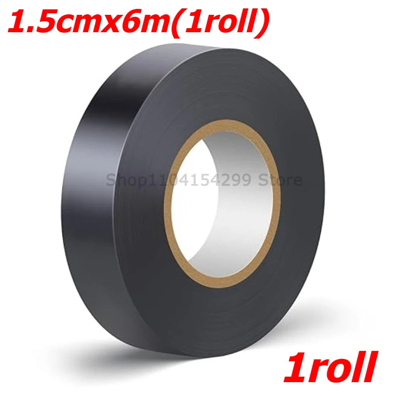 6m/roll Black Electrical Tape High-Temperature Resistant Electrical Tape Durable Soft Insulating Adhesive Electrical Tape