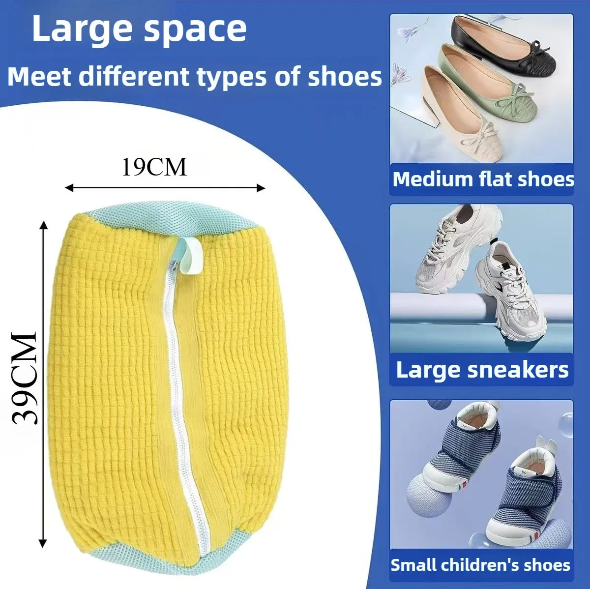 1/2PCS Washing Shoes Bag Cotton Laundry Fluffy Fibers Easily Remove Dirt Washing Bags Anti-Deformation Shoes Clothes Organizer