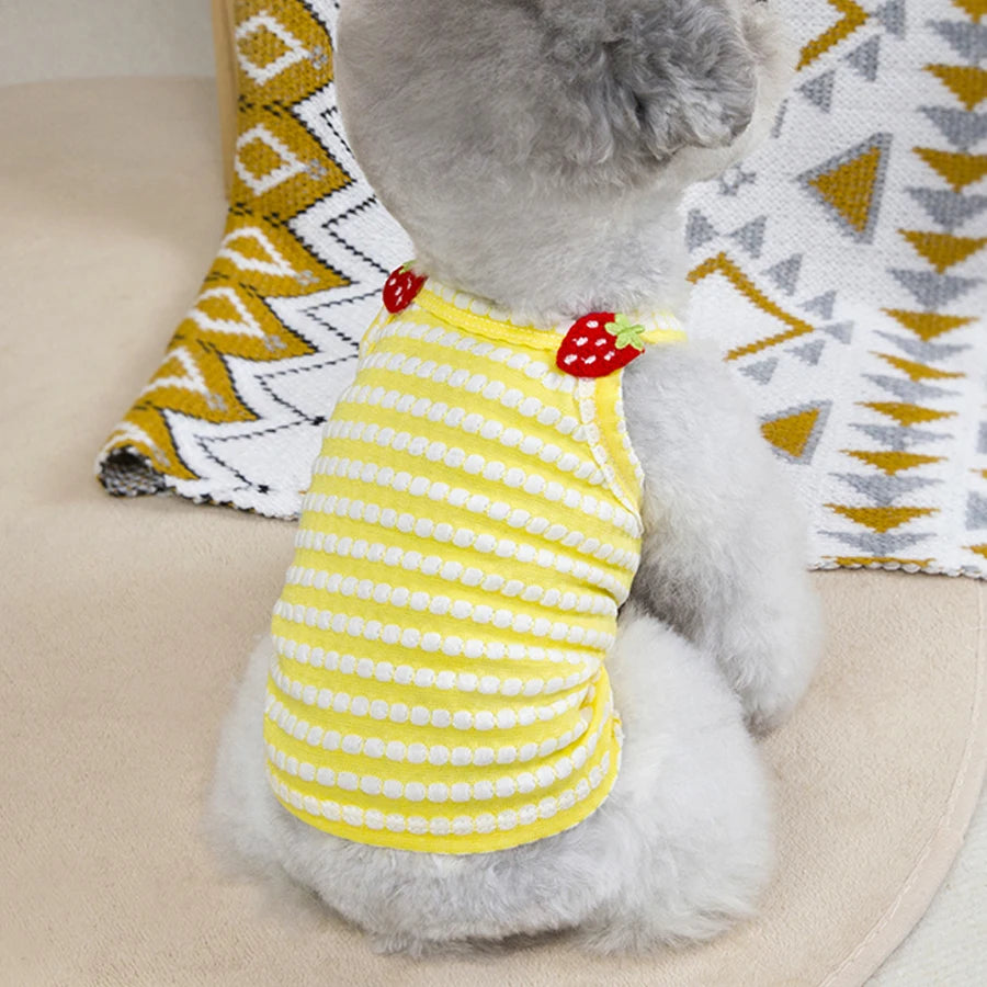 Summer Striped Pet Dog Clothes For Small Medium Dogs Breathable Dog Vest Thin Puppy T-Shirt Chihuahua Bichon Clothing