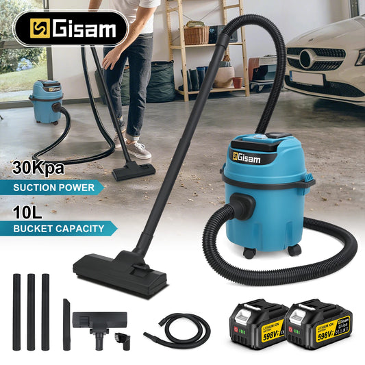 Gisam 10L Electric Wet & Dry Vacuum Cleaner 30Kpa Cordless Industrial Household Cleaning Power Tools For Makita 18v Battery Pin