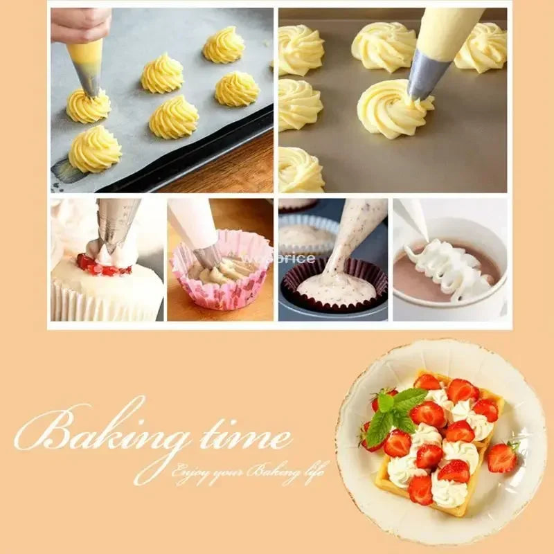 1-500pcs Disposable Pastry Bags Cake Cream Cookies Decoration Kitchen Icing Food Preparation Bags Cup Cake Piping Tools Baking