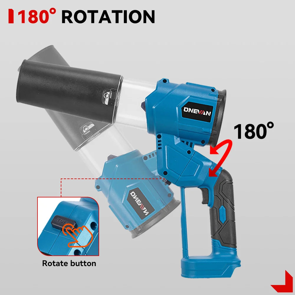 Souffleur d'air électrique sans balais 2 en 1, ventilateur turbo 38000 tr/min, aspirateur de feuilles portatif pour batterie Makita 18V