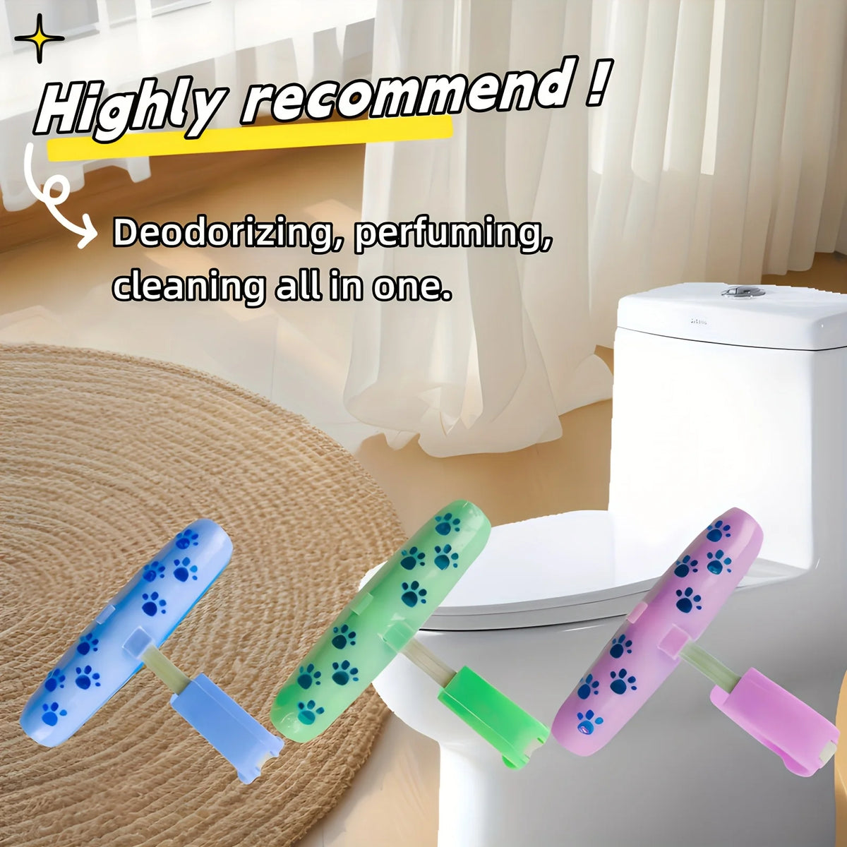 1pc 3-in-1 Automatic Toilet Cleaner & Deodorizer Gel - Adjustable, Hanging Design for Easy Access - Effective Stain & Odor Remov