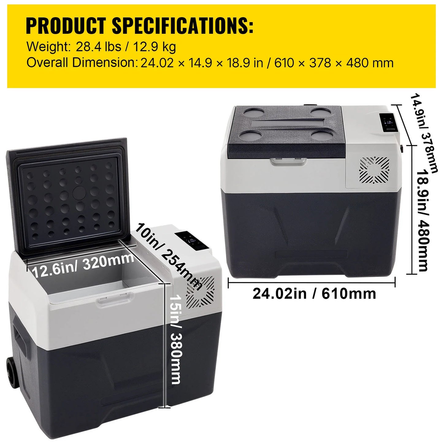Succebuy 20/22/35/45/55L Car Refrigerator Mini Fridge Freezer Portable Compressor Cooler 12/24V DC 110-240V Ice Box for Camping