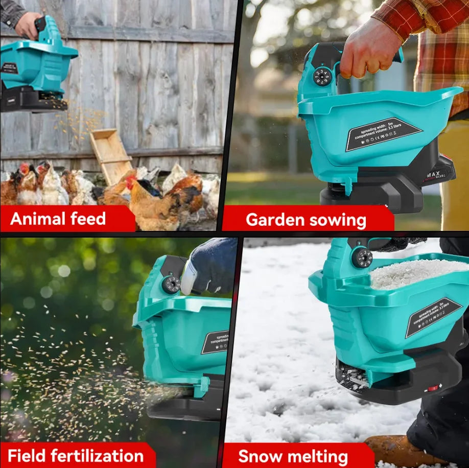 ONEVAN 6 Gears Electric Fertilizer Spreader Cordless Spreader 140° Adjustment Garden Power Tools For Makita 18V Battery Pin