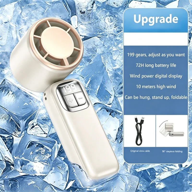 Lenovo Handheld Ventilator 199 Hoge Snelheid Koeling Ice Cooler Oplaadbaar USB Borstelloze Motor Turbo Jet Fan voor Buiten Reizen Kantoor