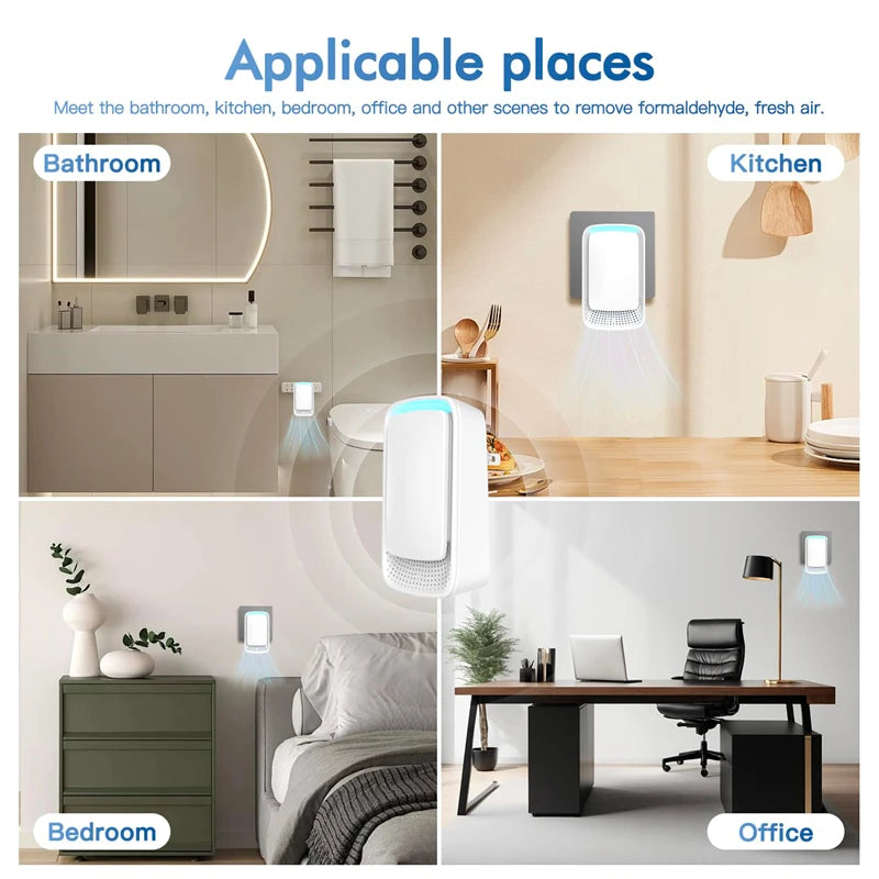 Negative Ion Mini Air Purifier Whisper Quietoperation For Indoor Bathroom Odor And Smoke Removal Air Purifier Promotesbetter Air