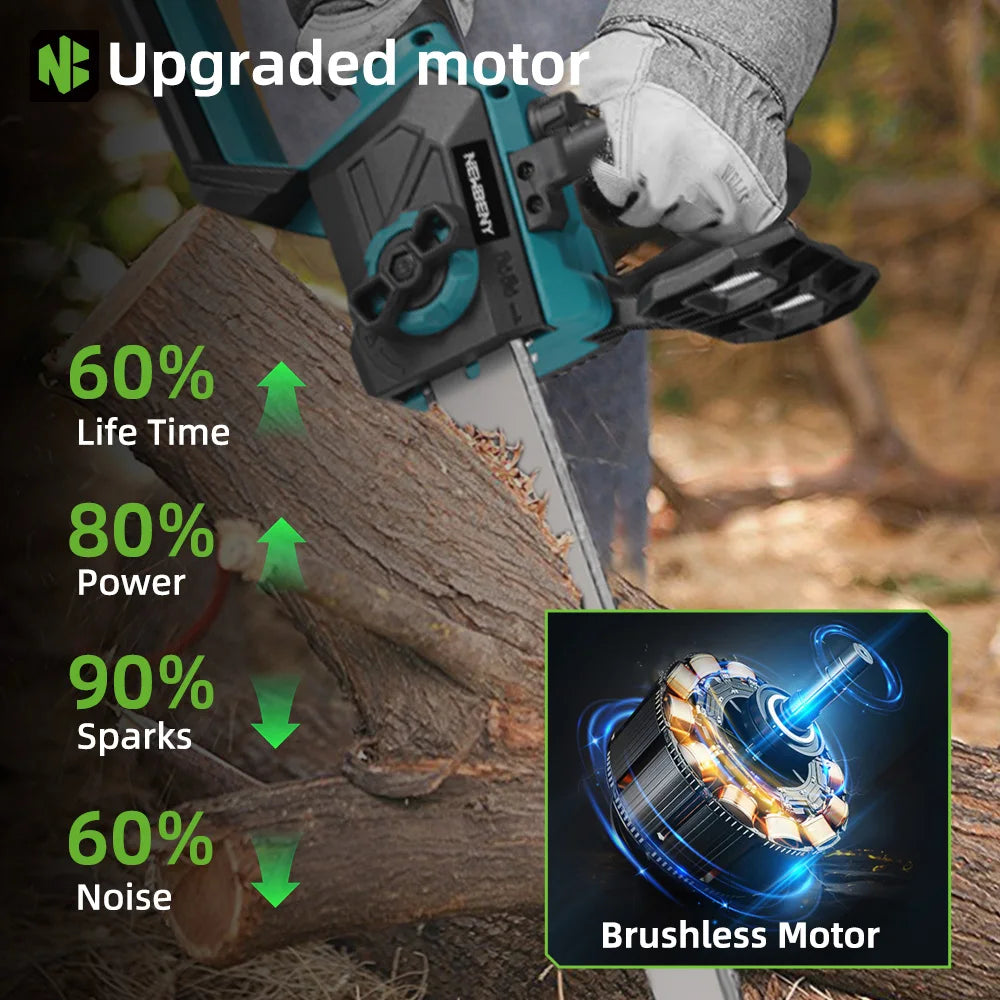 Tronçonneuse électrique sans fil sans balais NEWBENY 12 pouces, outil de menuiserie avec affichage numérique pour batterie Makita