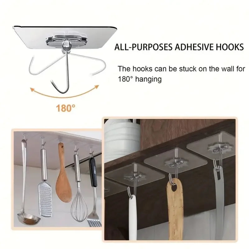 1-100Pcs Hooks Transparent Strong Self Adhesive Door Wall Hangers Hooks Suction Heavy Load Rack Cup Sucker for Kitchen Bathroom