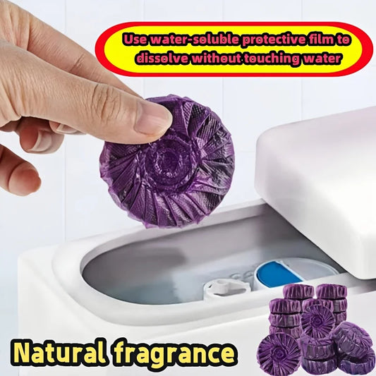 Paarse multifunctionele reinigingstabletten, automatische toiletreinigingstabletten, bruistabletten, toiletreinigingsschuim en deodorant