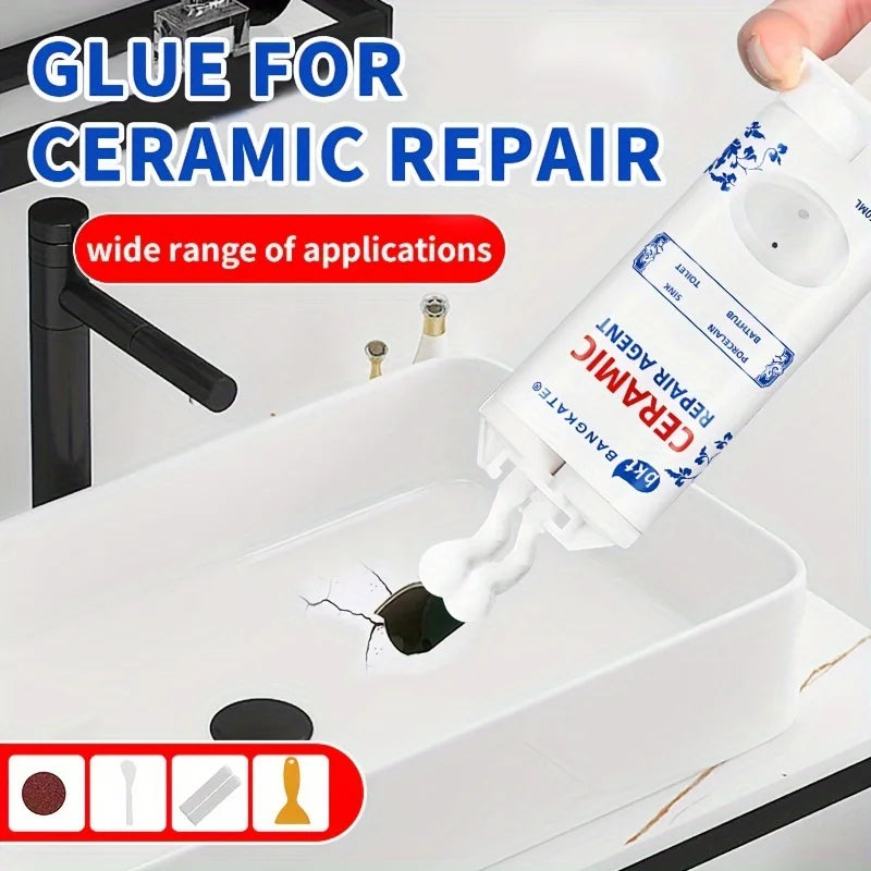Tile and Ceramic Glaze Repair Paste for Filling Cracks, Sealing Repairing Porcelain Ceramic Enamel and Marble Surfaces