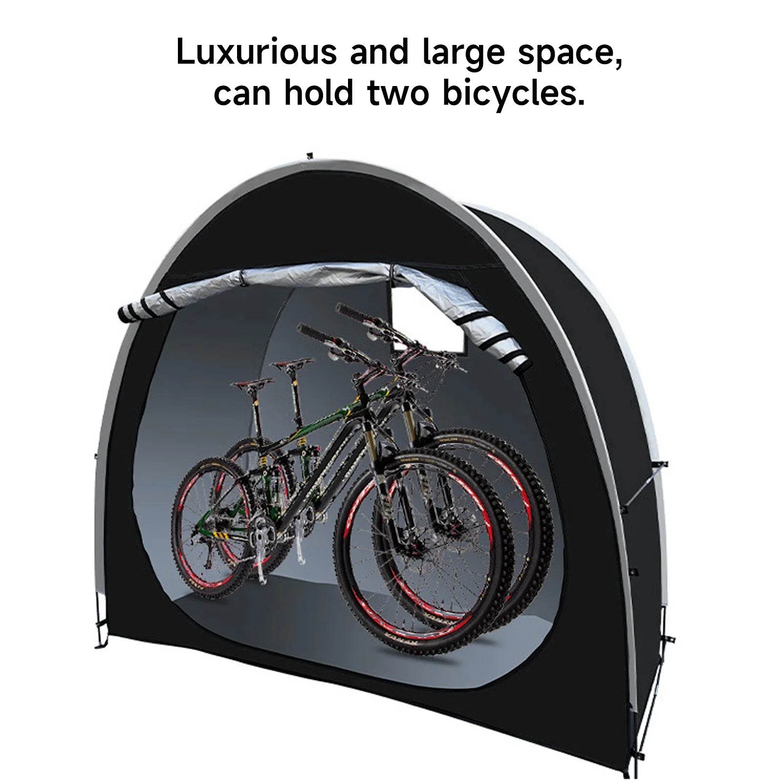 Bicycle Tent Outdoor Storage Waterproof, Protable Bike Cover Storage Tent, 210D Waterproof Silver Coating Oxford Bicycle Cover - Quality Shopping Centre
